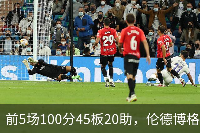 前5场100分45板20助，伦德博格创1960年以来最快纪录